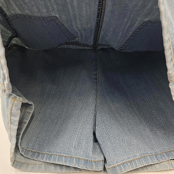 A Line Jeans Red Tag Light Wash Retro Denim 5 pocket Zip Fly Mini Y2K 12 Skort - Picture 11 of 12